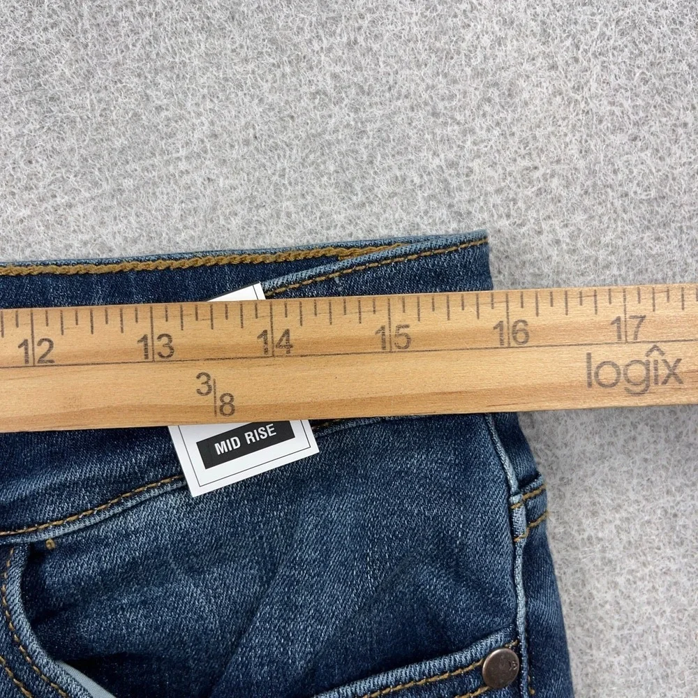 Judy Blue Skinny Jeans Women 15 32 Mid Rise Waist Med Wash Distressed Holes NEW